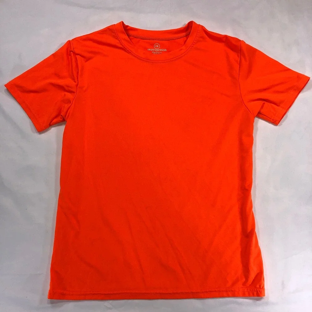 Real Essentials Kids Activewear TShirt Set 4-Pack Black Neon Green Orange Medium